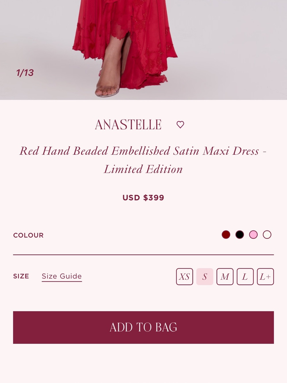 ANASTELLE
Red Hand Beaded Embellished Satin Maxi Dress - Limited Edition - Picture 6 of 12
